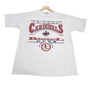 Vintage 1993 St Louis Cardinals Baseball Club T-Shirt White College Concepts L